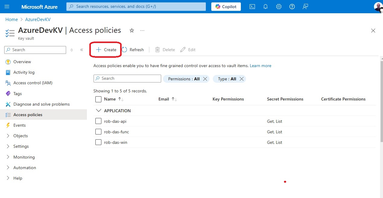 Key Vault Access Policies